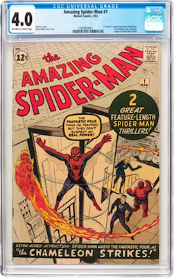 Hot Comics #17: Amazing Spider-Man #1. A CGC 4.0 is about the sweet spot for ROI. Try to find one which presents nicely from the front and without Marvel chipping. Click to buy a copy