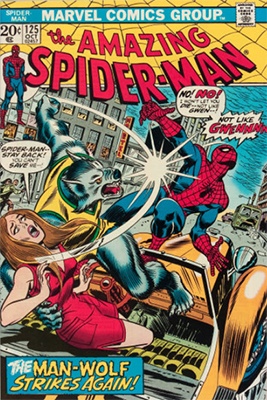 Amazing Spider-Man #125, origin of Man-Wolf. Click here to buy at Goldin