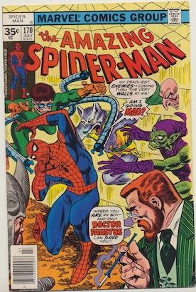 Amazing Spider-Man #155 30 Cent Price Variant April, 1976. Starburst Blurb