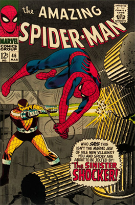 Origin and First Appearance, Shocker, Amazing Spider-Man #46, Marvel Comics, 1967. Click for value