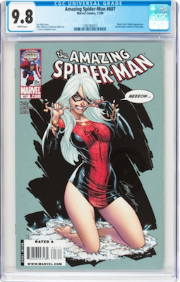 Hot Comics #100: Amazing Spider-Man #607, Black Cat cover by J. Scott Campbell. Click to buy a copy