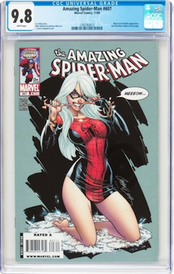 100 Hot Comics: Amazing Spider-Man #607, Black Cat cover by J. Scott Campbell. Click to buy a copy at Goldin