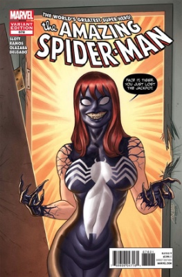 Amazing Spider-Man #678 (2012): Mary-Jane as Venom variant. Click for value