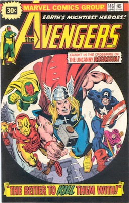 Avengers #146 30 Cent Price Variant April, 1976. Starburst Blurb