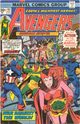 Avengers #147 30 Cent Price Variant May, 1976. Regular Blurb