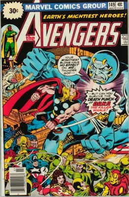Avengers #149 30 Cent Price Variant July, 1976. Starburst Blurb