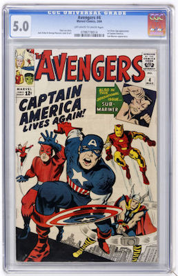 You'll need to choose your Avengers #4 with care. A CGC 5.0 can either present very well, or be a bit rough. Click to invest in a copy at Goldin