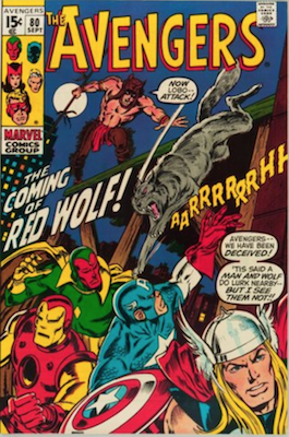 Avengers #80: 1st Appearance of Red Wolf. Click for values