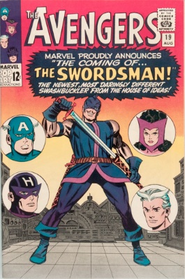 Origin and First Appearance, Swordsman, Avengers #19, Marvel Comics, 1965. Click for value