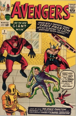 Avengers #2: First appearance of the Space Phantom; Hulk leaves the team. Click for values