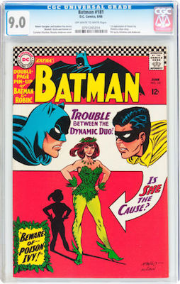A clean CGC 9.0 copy of Batman #181 will be a great investment. Lower grade copies are common. In this shape, it's an easy sell later. Click to buy a copy at Goldin