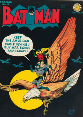 Batman #17, June 1943. Cool eagle cover. Click for value