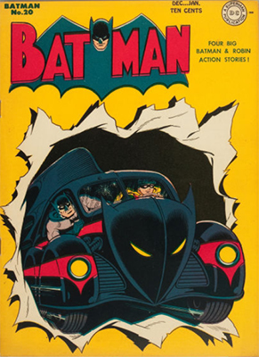 Batman #20, December 1943; First Batmobile Cover Appearance. Click for value