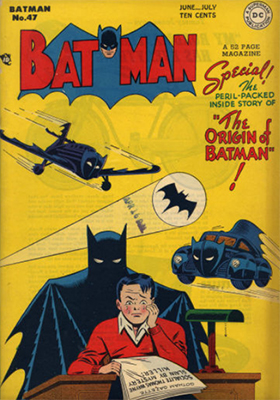 100 Hot Comics: Batman #47, 1st Detailed Origin of Batman. Click to buy a copy at Goldin