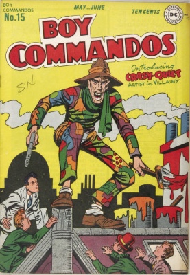 Origin and First Appearance, Crazy Quilt, Boy Commandos #15, DC Comics, 1946. Click for value