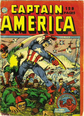 There is one very rare Canadian-only Captain America comic from 1942. It's 128 pages with a black and white interior.