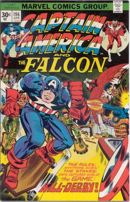 Captain America #196 Marvel 30 Cent Price Variants April, 1976. Regular Blurb