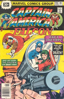 Captain America #198 Price Variant June, 1976. Starburst Blurb