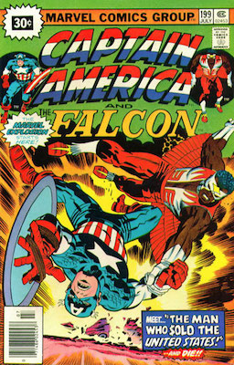 Captain America #199 Price Variant July, 1976. Starburst Blurb