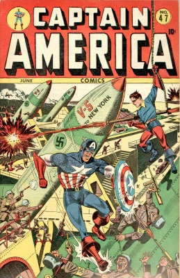 Captain America WW2 cover, issue #47. Click for values