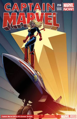 Captain Marvel #14 (2013) Variant Edition. 1st Cameo of Kamala Kahn as Ms. Marvel. Click for value