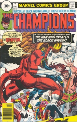 Champions #7 30 Cent Price Variant August, 1976. Circle Blurb