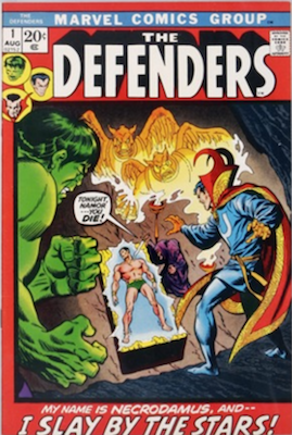 Defenders #1 (1972): Hulk is a founder member. Click for values