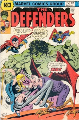 Defenders #35 Marvel 30c Price Variant May, 1976. Starburst Price