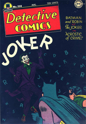 Joker comics: Detective Comics #114, classic Joker cover