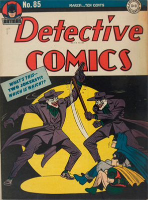 Joker comics: Detective Comics #85, classic Joker cover
