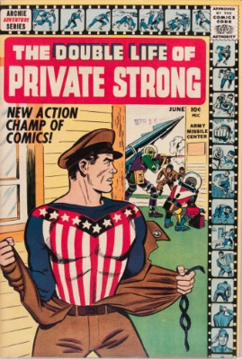 First Appearance, The Fly, Double Life of Private Strong #1, Archie Comics, 1959. Click for values