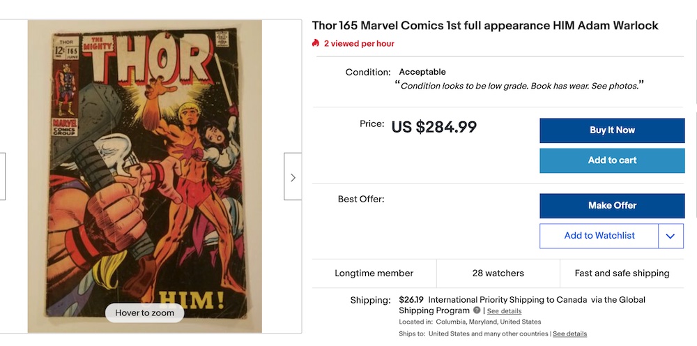 eBay is the world's biggest marketplace. It is easy to get over-excited when you buy comics online