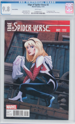 Edge of Spider Verse 2, Greg Land variant edition. Click to buy a copy from Goldin
