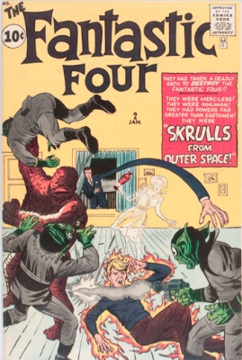 Fantastic Four #2 (Jan 1961): First Appearance, Skrulls, second appearance of FF. Silver Age classic issue. Click for values