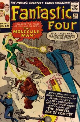 Origin and First Appearance, Molecule Man, Fantastic Four #20, Marvel Comics, 1963. Click for value