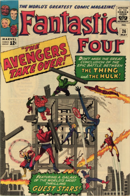 Fantastic Four #26: Thing vs Hulk fight ends; Avengers crossover. Click for values