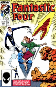 The departure of the married couple, Mr. Fantastic and the Invisible Woman, in Fantastic Four #304