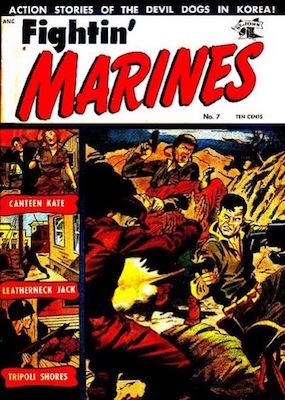 Fightin' Marines #7. Matt Baker war cover. Click for values