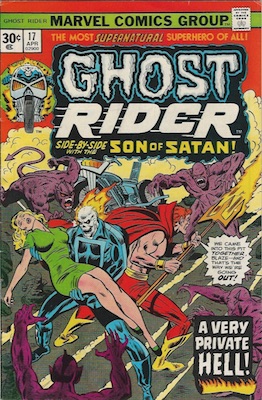 Ghost Rider #17 Marvel 30 Cent Price Variants May, 1976. Regular Price Box