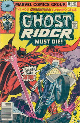 Ghost Rider #19 Marvel 30c Variant August, 1976. Starburst Flash