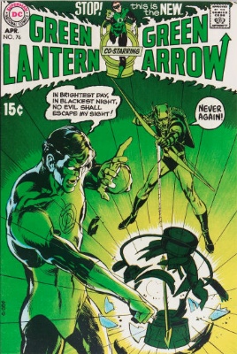 Green Lantern/Green Arrow #76 (April 1970): Green Arrow Brings Urban Reality to Green Lantern. A key Bronze Age book. Click for value