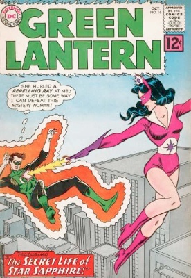 Star Sapphire, First Silver Age Appearance as Star Sapphire: Green Lantern vol. 2, #16, October, 1962