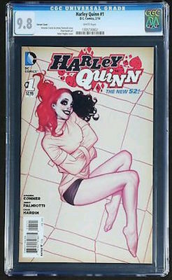 100 Hot Comics: Harley Quinn #1 (2014), Adam Hughes Retailer Incentive Variant. Click to search for one at Goldin