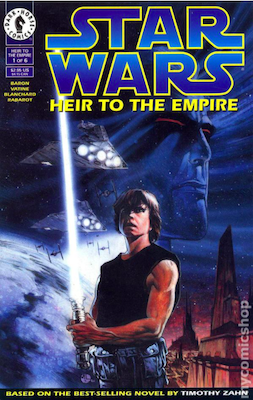 Heir to the Empire #1: First comic book appearance of Mara Jade, Joruus C'Baoth and Grand Admiral Thrawn. Click for Values