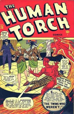 HUMAN TORCH 1947 Asbestos Lady GOLD Money = POSTER Comic Book 8 SIZES 17"-3 FEET 