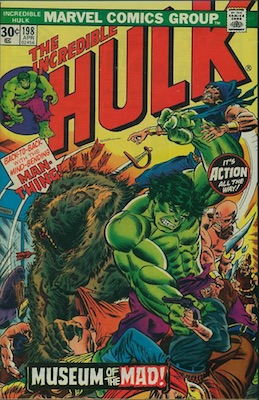 Incredible Hulk #198 Marvel 30c Price Variants April, 1976. Regular Price Box