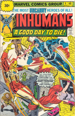 Inhumans #4 30c Variant Edition April, 1976. Price in Starburst
