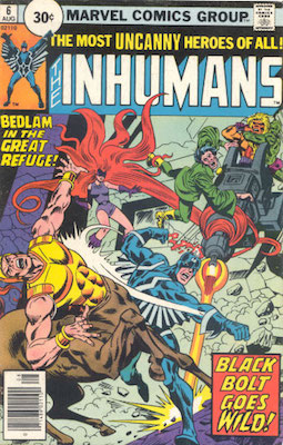 Inhumans #6 30 Cent Variant August, 1976. Circle Price