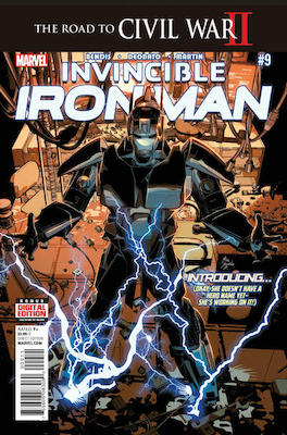 100 Hot Comics: Invincible Iron Man 9: 1st Riri Williams, Ironheart. Click to order a copy