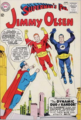 Jimmy Olsen #69: First Nighthound (Nightwing's dog. Click for values.